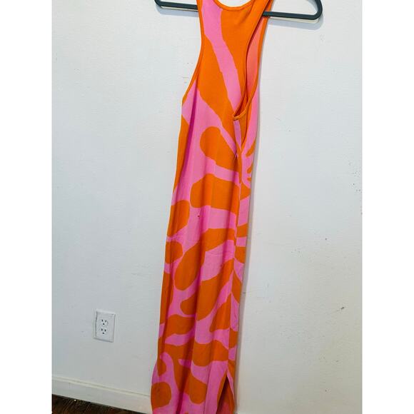 SOLID & STRIPED Carnation Pink Clementine Funky Pattern Knit Sia Dress size L - Picture 7 of 14